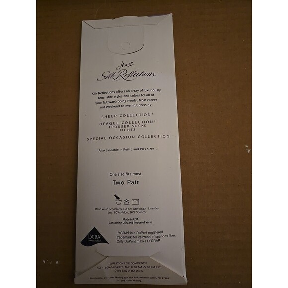 Hanes Silk Reflections Silky Sheer Knee Highs #775 Little Color 2 Pair, New - Picture 2 of 2